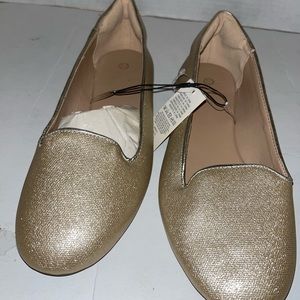 Glittery gold pinkish flats from Amazon